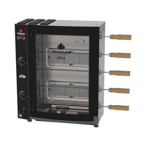 Forno Assador Rotativo 5 Espetos Infravermelho A Gás Prac-05i Action Bivolt - Progás P43629 Bivolt