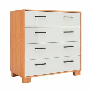 Gaveteiro Cômoda 4 Gavetas Em Mdf W344 Freijó Off White 90 Cm Dalla Costa