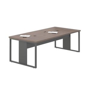Mesa De Reunião Para Escritório C- Caixa De Tomada - Freijó E Preto Freijó E Preto