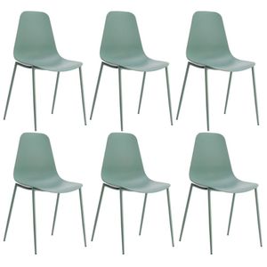 Kit 6 Cadeiras Miami C- Assento Em Polipropileno E Base Em Aço Pintado Fratini Verde Aloe