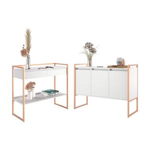 Conjunto Para Sala Buffet E Aparador Estilo Industrial