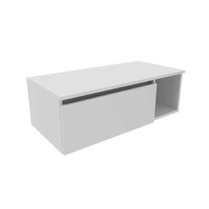 Bancada De Banheiro Suspenso Bn3601 1 Porta Cor Mármore Branco - Tecno Mobili