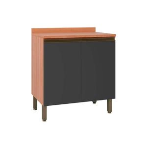 Balcão Cozinha P-cooktop Thela Macadâmia 2 Portas C-tampo 80cm Freijo-grafite - Telasul