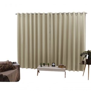 Cortina 6,00x2,50 Sala Quarto Cozinha Blackout Corta Luz Cor: Areia