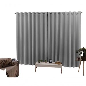 Cortina 4,00x2,50 Sala Quarto Cozinha Blackout Corta Luz Cor:cinza