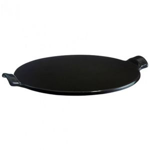 Pedra Refratária Redonda Para Pizza Emile Henry Em Cerâmica 37cm Preto