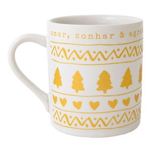 Caneca De Cerâmica Natal Mágico - Amar, Sonhar E Agradecer