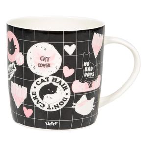 Caneca Cerâmica 400ml - Gatinha Preto