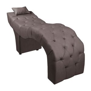 Maca Estofada Para Clínica De Estética Facial Com Capitonê Andressa Suede Marrom Claro Speciale Home Marrom Claro