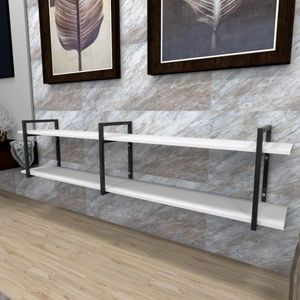 Aparador Suspenso Prateleira Industrial Branco Suporte Industrial Aparador Quarto Bancada Suspensa