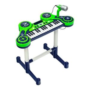 Piano Eletrônico Grande Show Com Microfone Pe1806-m Unik Toys Cor:verde