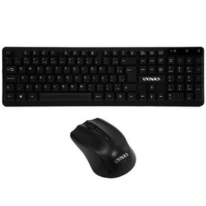 Kit Teclado Sem Fio Satellite Ak-741g Portugues + Mouse 1.000 Dpi - Preto