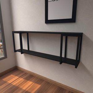 Aparador Industrial Preto Moderno Cantinho Café Escritorio Simples Bancada Suspensa