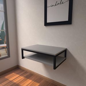 Aparador Industrial Cinza Moderno Cantinho Café Escritorio Simples Bancada Suspensa