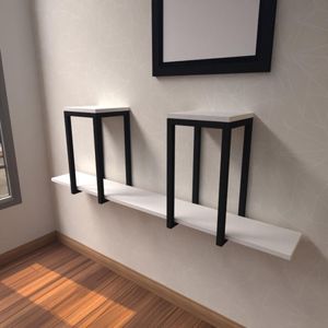 Aparador Industrial Branco Off White Moderno Cantinho Café Escritorio Simples Bancada Suspensa