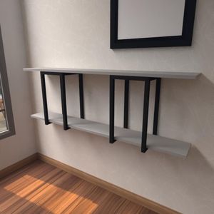Aparador Industrial Cinza Moderno Cantinho Café Escritorio Simples Bancada Suspensa