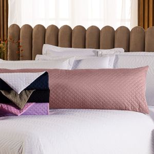 Capa Fronha De Xuxão Matelado Dupla Face Avulsa 1,45m X 45cm - Microfibra Matelada Cinza-rosa