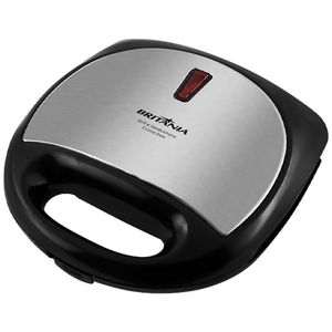 Sanduicheira E Grill Britania Crome Inox 750 Watts 220 ~ 50/60 Hz - Preta/prata
