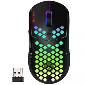Mouse Gaming Sem Fio Krab Shadow Kbgmd30 Usb Ate 4.000 Dpi Com Backlight Rgb - Preto