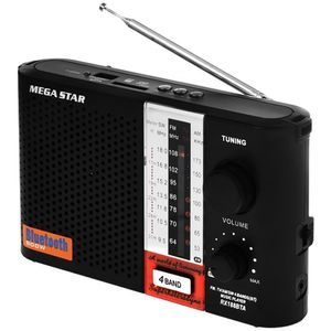 Radio Portatil Am/fm/sw/tv Megastar Rx188bta 800 Watts P.m.p.o Com Bluetooth - Preto