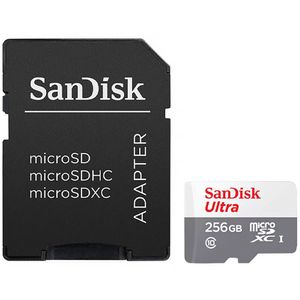 Cartao De Memoria Micro Sd De 256gb Sandisk Ultra Sdsqunr-256g-gn6ta - Branco/cinza