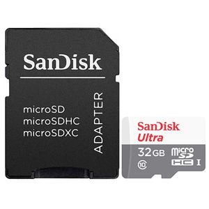 Cartao De Memoria Micro Sd De 32gb Sandisk Ultra Sdsqunr-032g-gn3ma - Branco/cinza