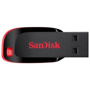 Pen Drive De 128gb Sandisk Cruzer Blade Sdcz50-128g-b35 Usb 2.0 - Preto/vermelho