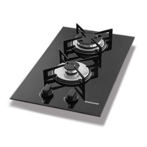Cooktop Suggar 2 Bocas Vidro Chama Rápida Bivolt FG2002VP