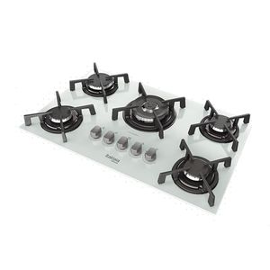 Cooktop Vitrum Itatiaia Branco Tripla Chama 5 Bocas Bivolt