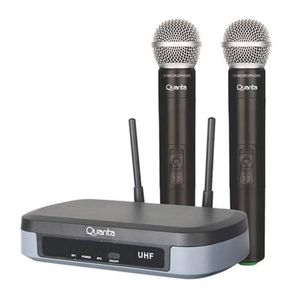 Microfone Quanta Qtmwu104 2 Microfones / Bivolt - Preto