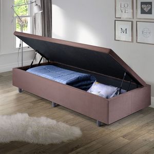 Base Box Baú Solteiro 96x203x42cm Suede Marrom