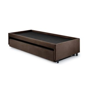 Bicama Box Para Dois Colchões Solteiro Suede Marrom