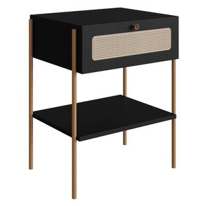 Mesa De Cabeceira 1 Gaveta Palhinha 28932 Linha Oslo Nero Artesano Nero
