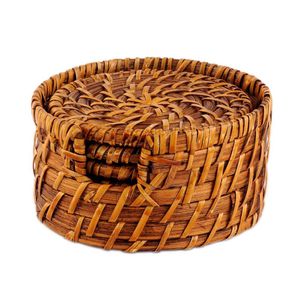 Conjunto De 6 Descansos Para Copos Em Rattan Kenya
