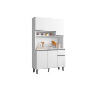Kit Cozinha Compacta 105cm Com 6 Portas 1 Gaveta Márcia Branco