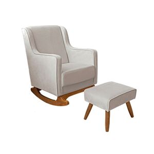 Cadeira Poltrona De Amamentação E Balanço áquila C- Puff Off White