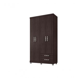 Guarda Roupa Quarto Solteiro Louise 4 Portas 2 Gavetas Marrom