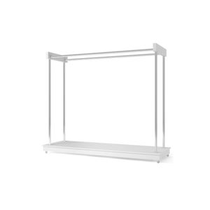Expositor Arara Closet P- Roupas Com Rodízios Aço Cromado - Ideal Branco