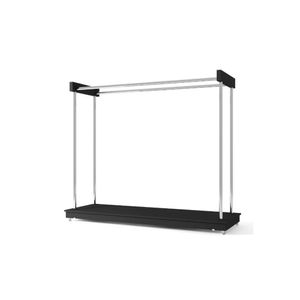 Expositor Arara Closet P- Roupas Com Rodízios Aço Cromado - Ideal Preto