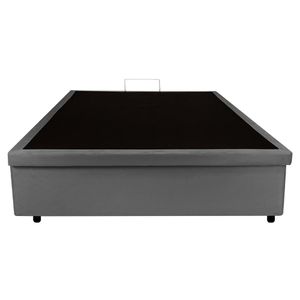 Base Box Baú Casal 128x188x42cm Suede Cinza