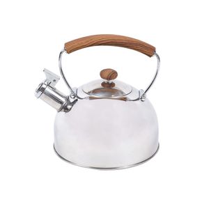 Chaleira Em Inox Com Alça Na Cor Bambu 2,5 Litros Mimo Style
