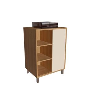 Gabinete De Banheiro 60cm Julia Com 1 Porta De Correr E Cuba Preta Mel-arenas