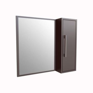 Armário Espelheira Para Banheiro Com 1 Porta E 2 Prateleiras Alice Grafite