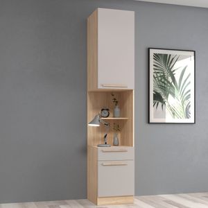Mesa De Cabeceira Módulo Direito 2 Portas 1 Gaveta San Diego Aveiro Oak-cinza Urbano