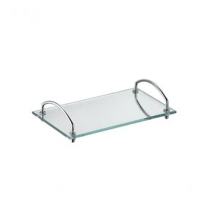 Bandeja Bancada Lavabo Banheiro Vidro Incolor 15x25cm Forma 800715
