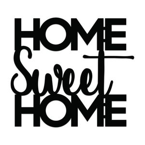 Placas Quadros Decorativos Home Sweet Home 3d Em Mdf 3mm Cor Preto