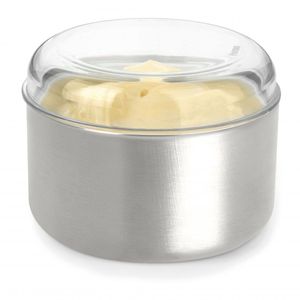 Manteigueira Margarineira Pop 350 Gr Aço Inox Tampa Acrilico Forma
