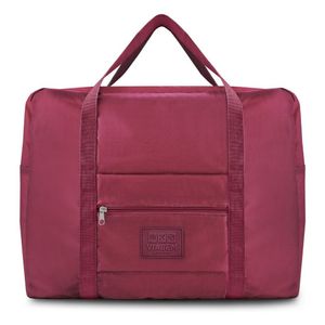 Bolsa De Viagem Dobrável Retangular Estampa Lisa Jacki Design Vermelho Escuro