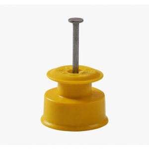 Isolador Roldana 36 Mm Amarelo 100un Mais Resistente Proteção Uv Zebu