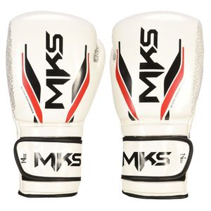 Luva De Boxe Mks Prime Tech Cor Branco Tamanho 10 Oz